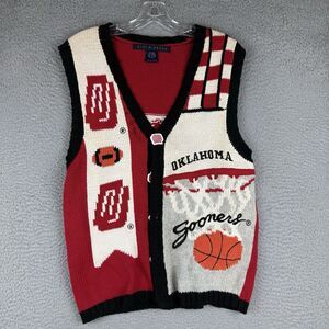 Vintage Oklahoma Sooners OU Sweater Vest Womens Medium Knit NCAA